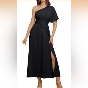 Grace Karin Women’s One Shoulder Black Long Slit Formal Dress Size M